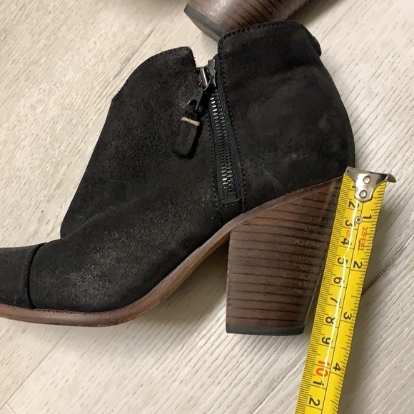 Rag and Bone Margot booties black leather suede size 37 1/2 zipper chunky heels - Picture 11 of 16